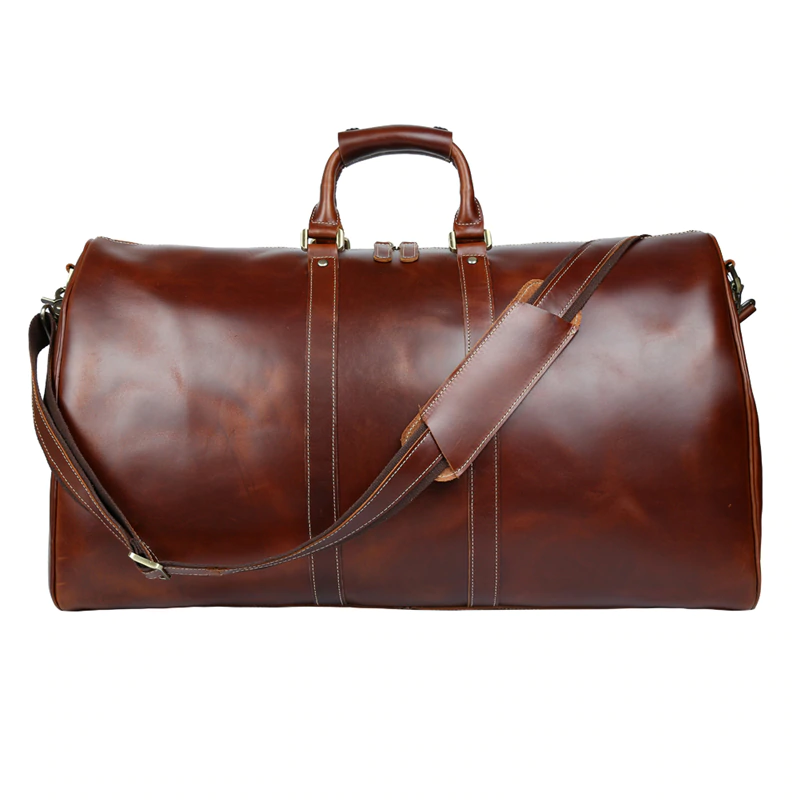 brown travel bag for men
